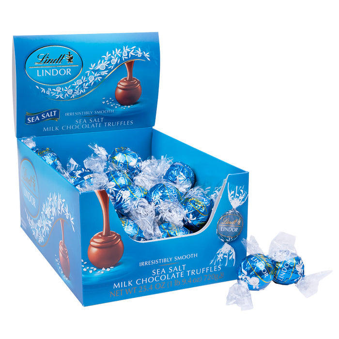 Lindt Milk Chocolate Sea Salt Lindor Truffle Candy - 60 Count