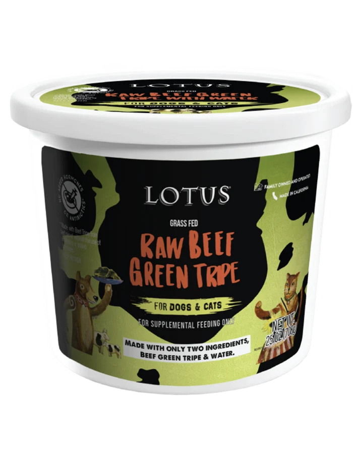Lotus Dog or Cat Raw Grain Free Beef Tripe - Dog.Dog.Cat.