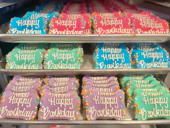 Lucky Biscuit Happy Barkday Cookie - Packaged Dog Treat - Misc colors - Dog.Dog.Cat.