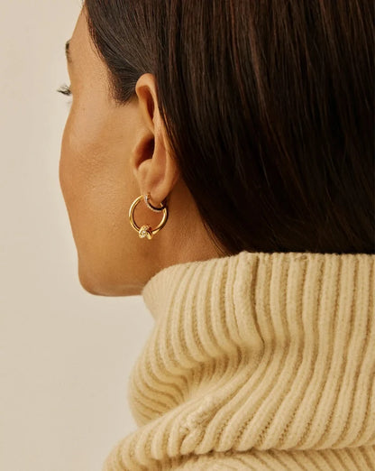 Lucy Williams Pavé Knot Small Hoop Earrings | 18k Gold Plated Earrings Missoma