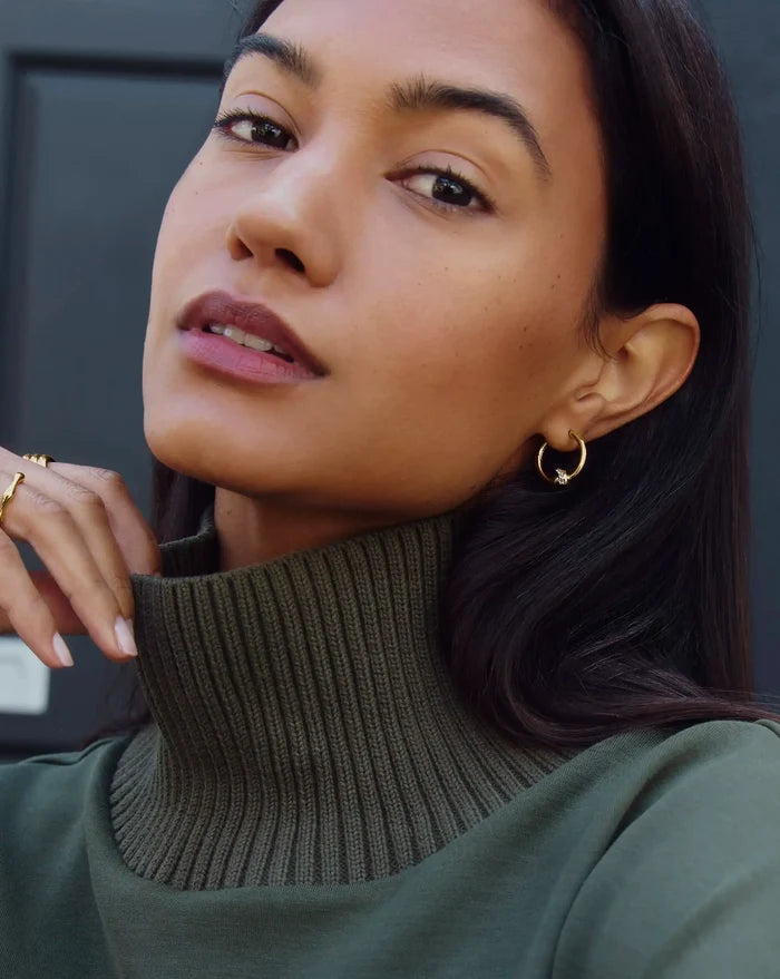 Lucy Williams Pavé Knot Small Hoop Earrings | 18k Gold Plated Earrings Missoma