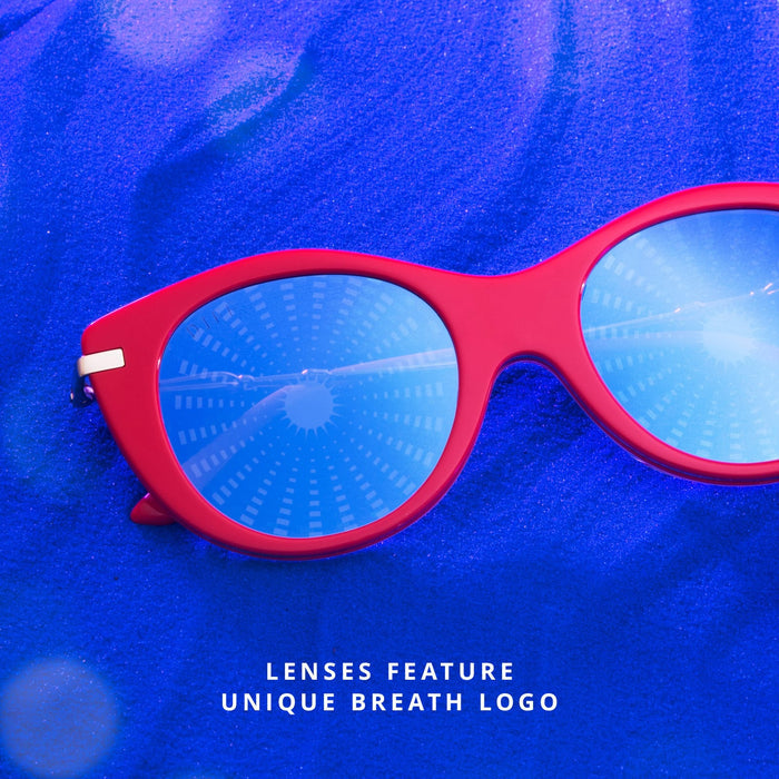 harry potter x diff eyewear detailed shot of unique breath logo on the luna lovegood sunglasses