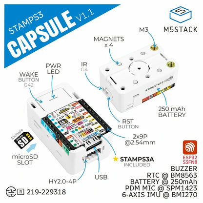 M5Stack Capsule Kit v1.1 with M5StampS3A