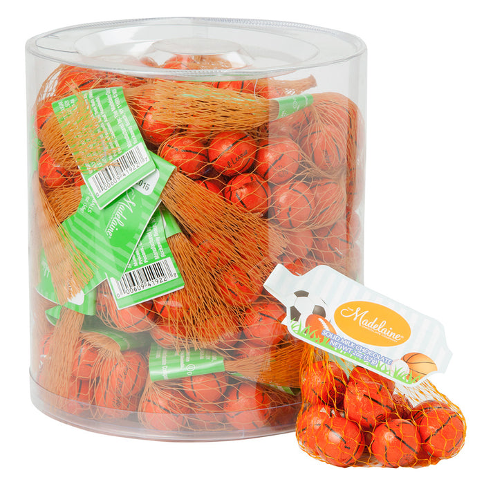 Madelaine Milk Chocolate Basketball Candy 2 OZ Mesh Bag - 24 Count