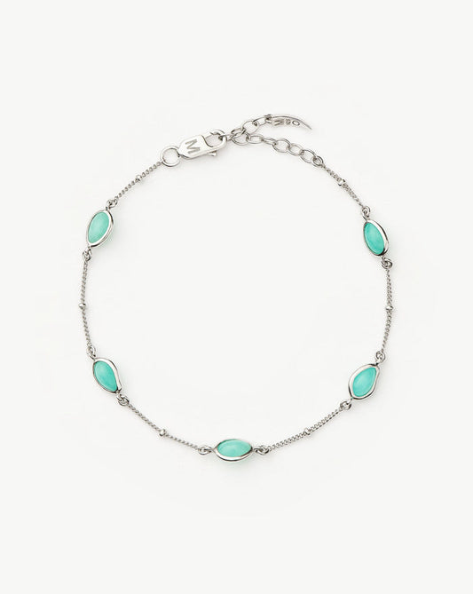 Magma Gemstone Charm Bracelet | Sterling Silver/Amazonite Bracelets Missoma