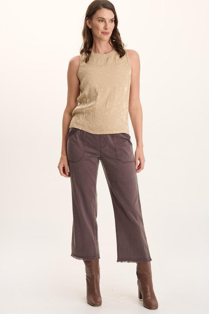 XCVI Mahala Textured Satin Embossed Crew Neck Tank