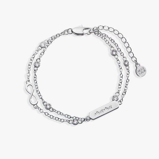 Mama Infinity Chain Double Strand Bracelet