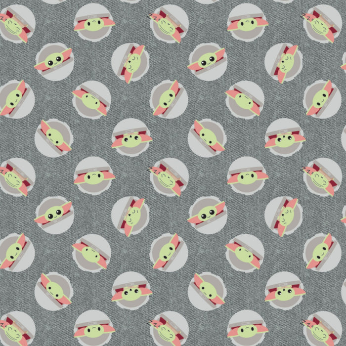 Mandalorian Child Toss Gray Fabric, Camelot