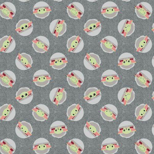 Mandalorian Child Toss Gray Fabric, Camelot