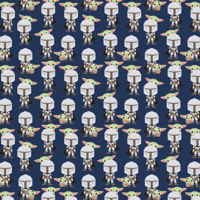 Mandalorian Mando Hello Friend Navy Fabric, Camelot