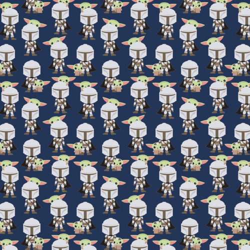 Mandalorian Mando Hello Friend Navy Fabric, Camelot