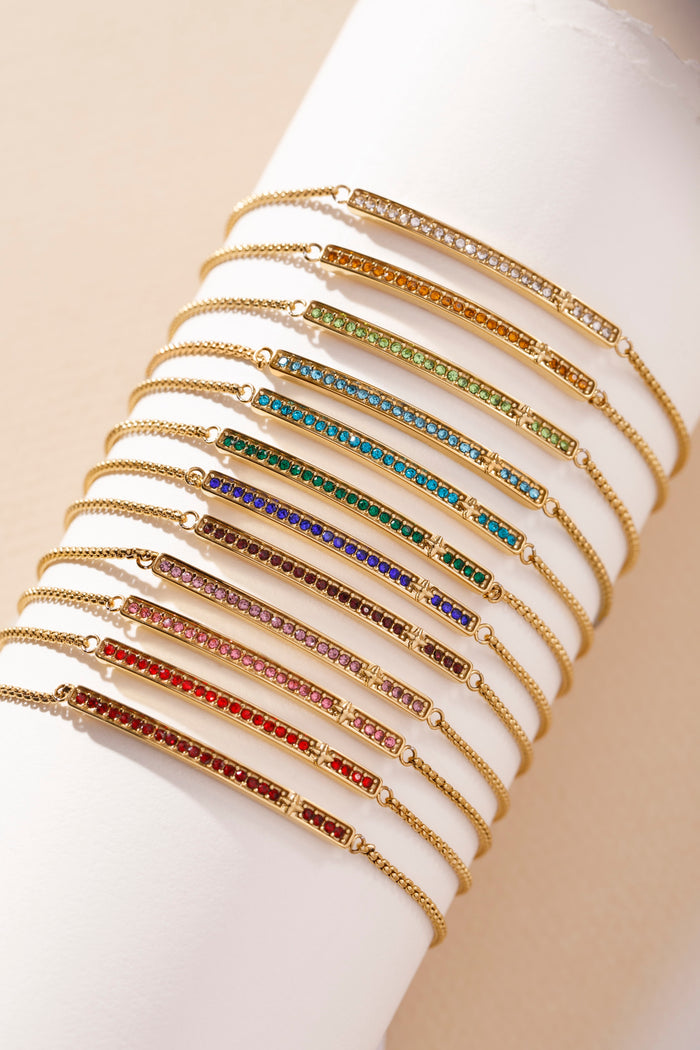 March Everyday Birthstone Pave Bolo Bracelet
