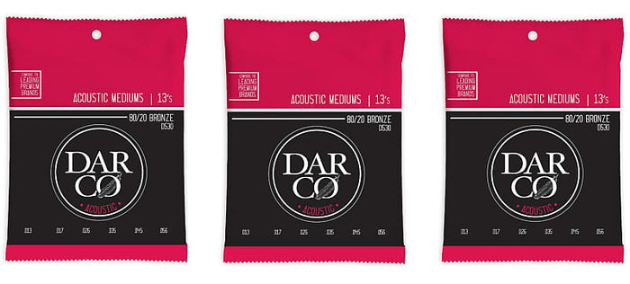 Martin Darco D530 Acoustic Guitar Strings Bronze Medium 13-56 (3-Pack)