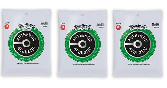 Martin MA540S Authentic Acoustic Marquis Silked Strings - Phosphor Bronze Light (3-Pack)