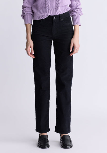 Buffalo Women Pants Black Woven Denim Pants Rinse Wash Finish Easy-Care Styling
