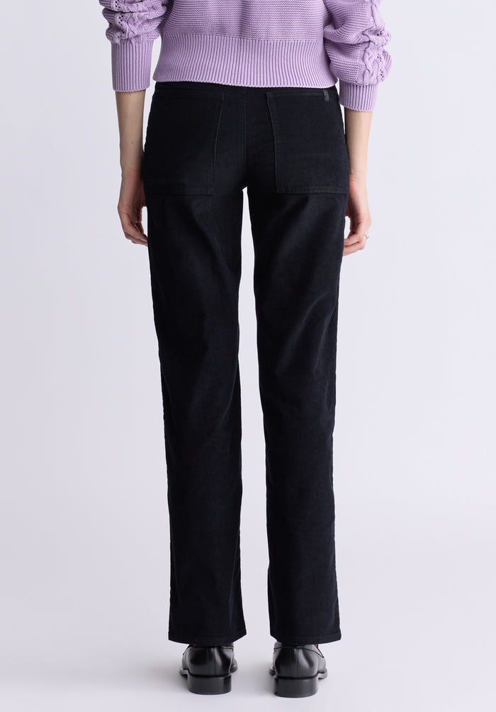 Buffalo Women Pants Black Woven Denim Pants Rinse Wash Finish Easy-Care Styling