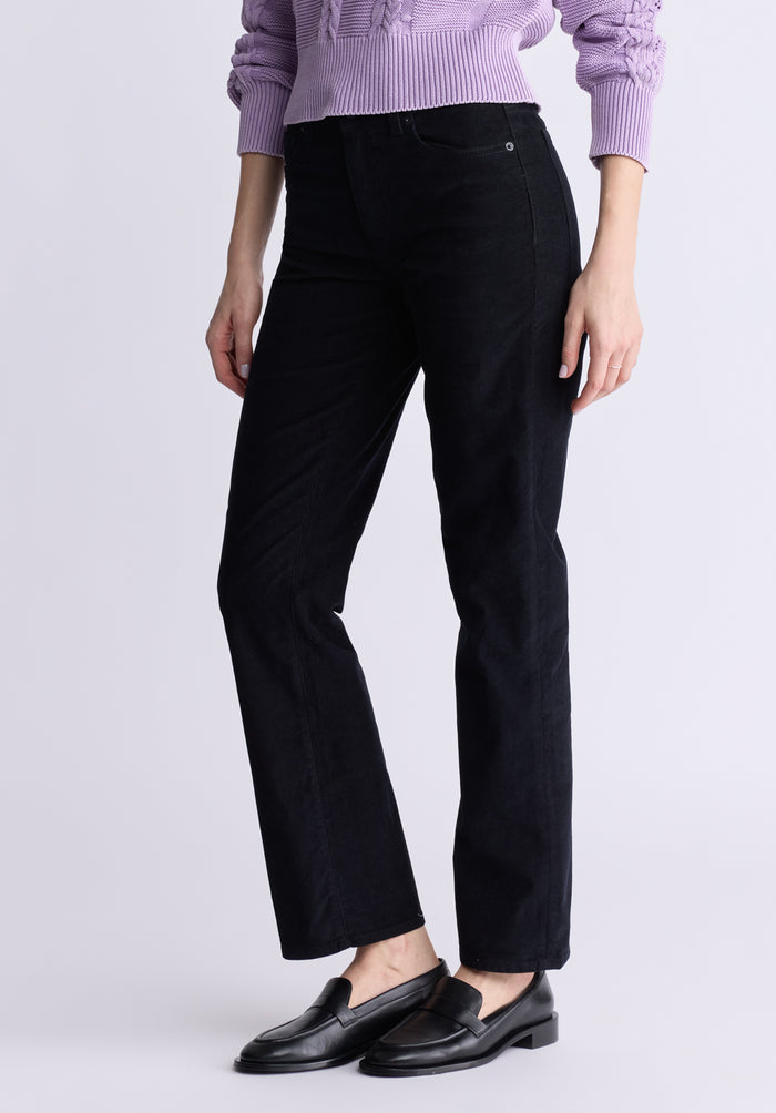 Buffalo Women Pants Black Woven Denim Pants Rinse Wash Finish Easy-Care Styling