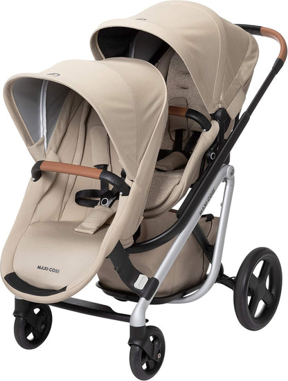 MaxiCosi Lila Modular Stroller Duo Seat Kit With Car Seat And Stroller Adapters Nomad Sand