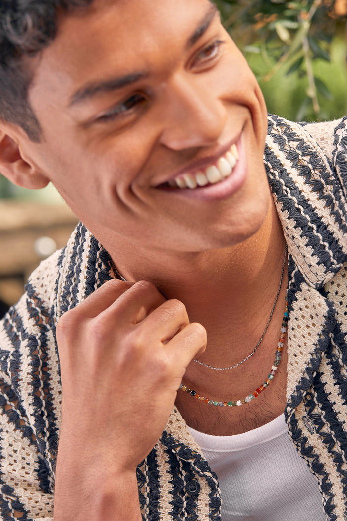 Men's Gemstone Rondelle Necklace
