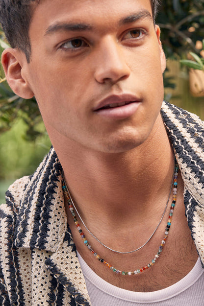 Men's Gemstone Rondelle Necklace