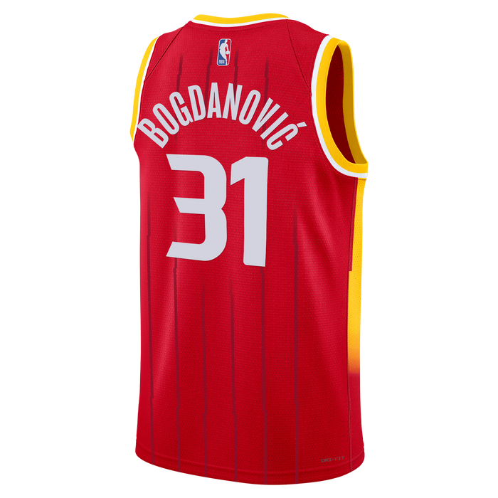 Men's Houston Rockets Bogdan Bogdanović Nike Icon Swingman Jersey