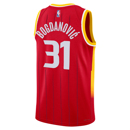 Men's Houston Rockets Bogdan Bogdanović Nike Icon Swingman Jersey