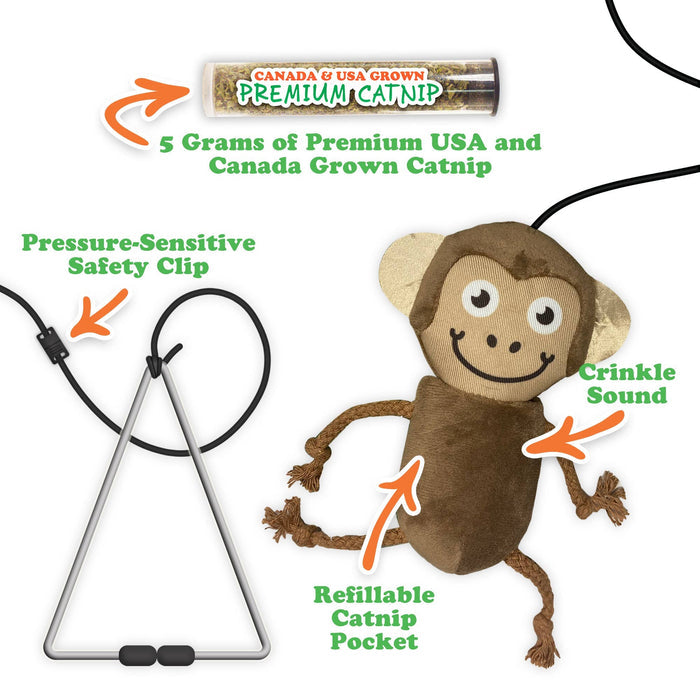 Meowijuana Jump 'n' Jamb Funky Monkey Cat Toy - Dog.Dog.Cat.