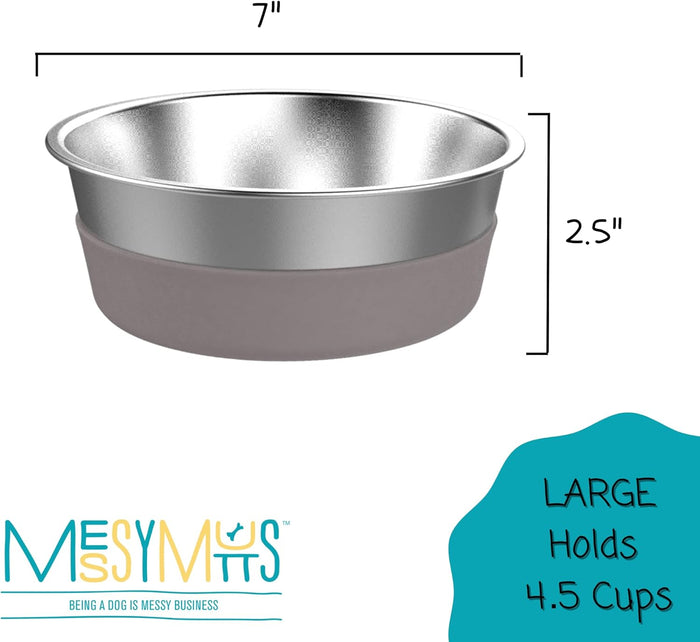 Messy Mutts Heavy Stainless Steel Dog Bowl - Dog.Dog.Cat.
