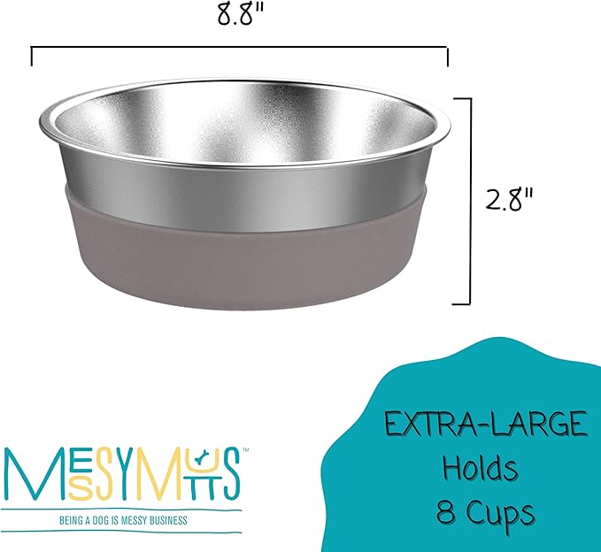 Messy Mutts Heavy Stainless Steel Dog Bowl - Dog.Dog.Cat.