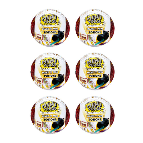 Six Mini Verse potion containers on a white background