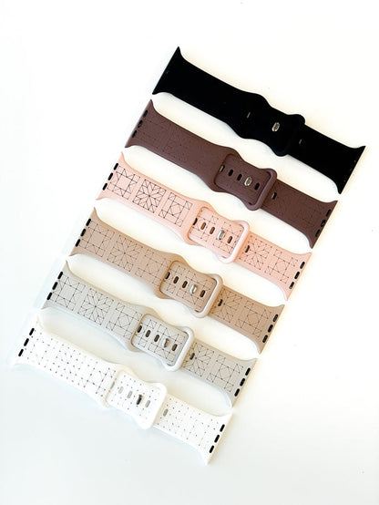 MGQS Large Watch Band - Quilt Block - Bone
