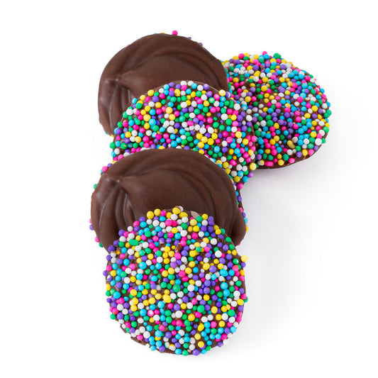 Milk Chocolate Spring Nonpareils Candy with Rainbow and White Seeds - 6 LB