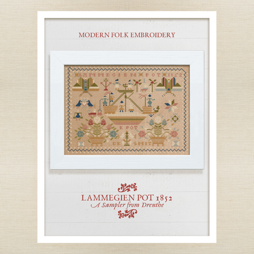 Modern Folk Embroidery - Lammegien Pot 1852 - Booklet Chart and/or Roxy Floss