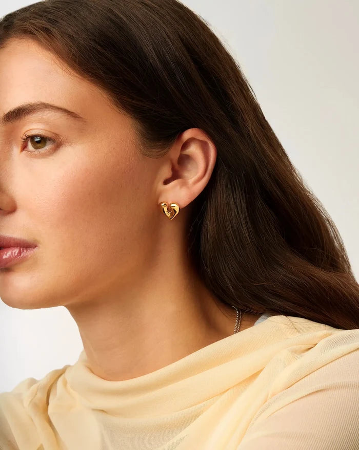 Molten Heart Stud Earrings | 18k Gold Plated Earrings Missoma