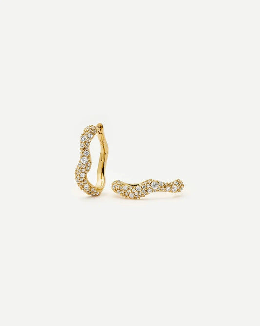 Molten Snow Small Hoop Earrings | 18k Gold Vermeil/Cubic Zirconia Earrings Missoma