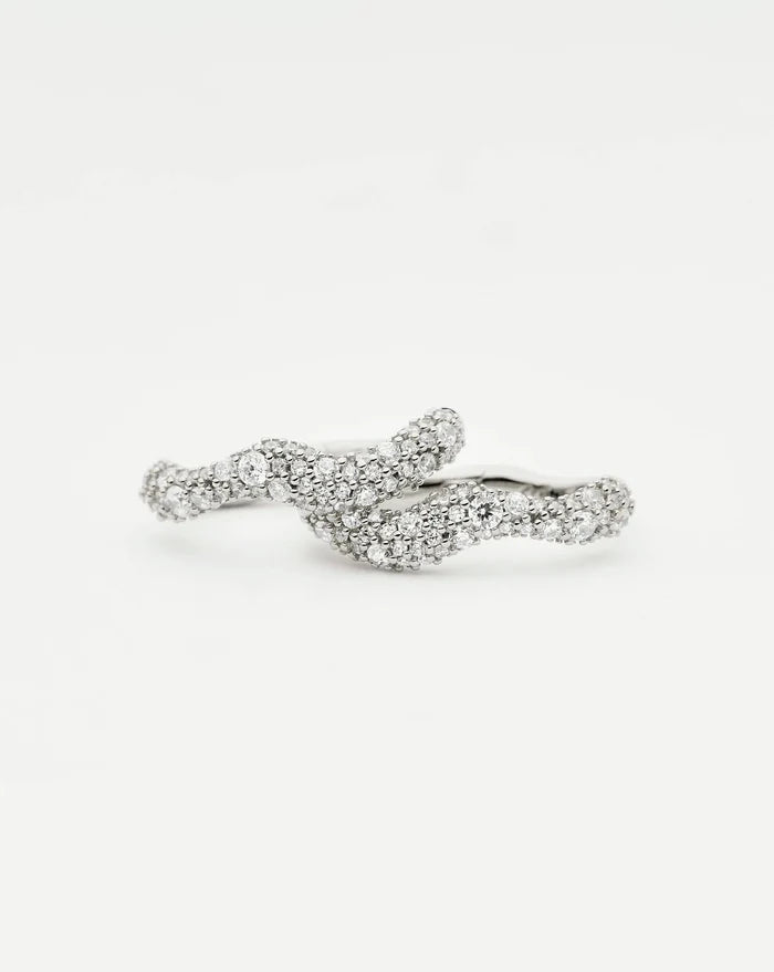 Molten Snow Small Hoop Earrings | Sterling Silver/Cubic Zirconia Earrings Missoma