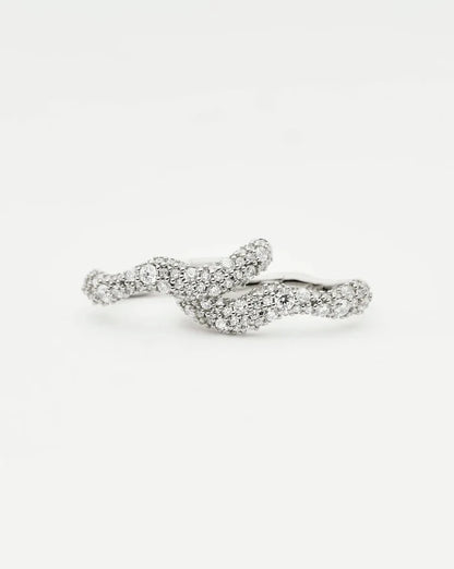 Molten Snow Small Hoop Earrings | Sterling Silver/Cubic Zirconia Earrings Missoma