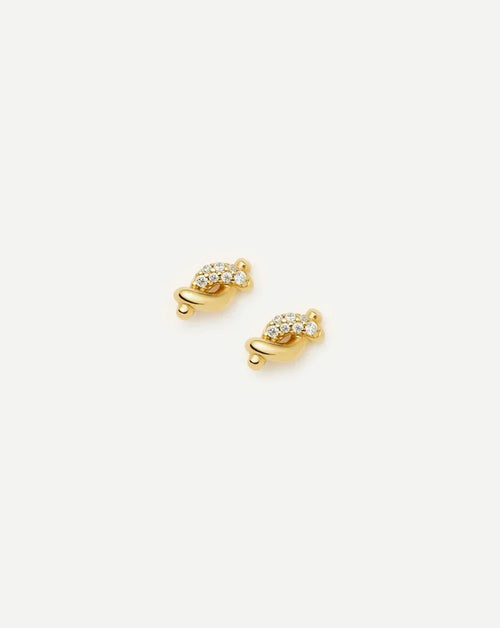 Molten Snow Stud Earrings | 18k Gold Vermeil/Cubic Zirconia Earrings Missoma