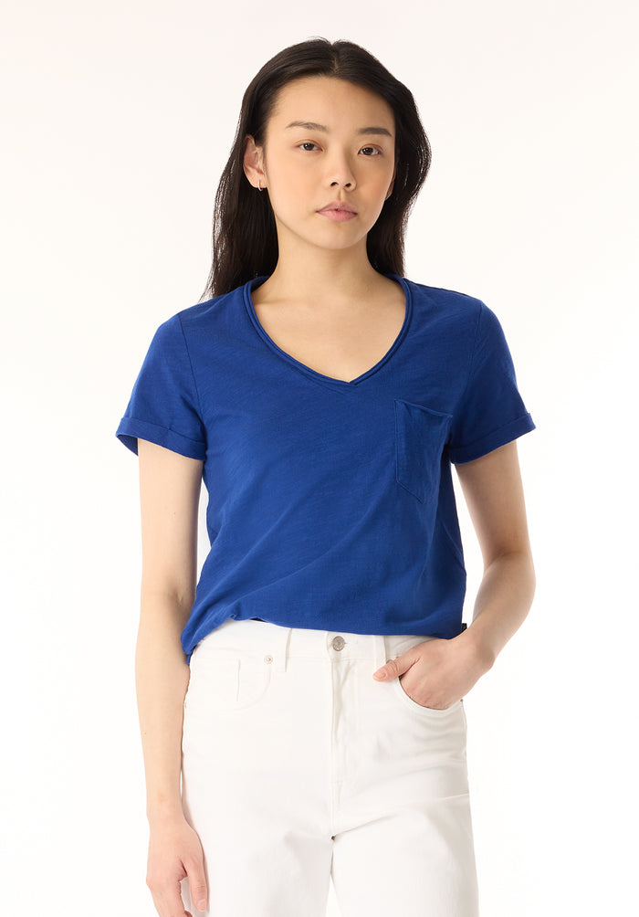 Buffalo Women T-Shirts Blue Knit Tees Short Sleeve