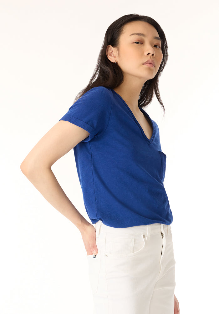 Buffalo Women T-Shirts Blue Knit Tees Short Sleeve