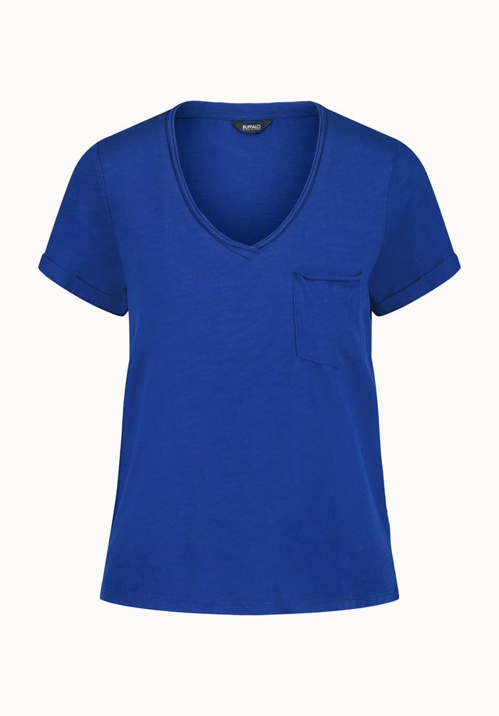 Buffalo Women T-Shirts Blue Knit Tees Short Sleeve