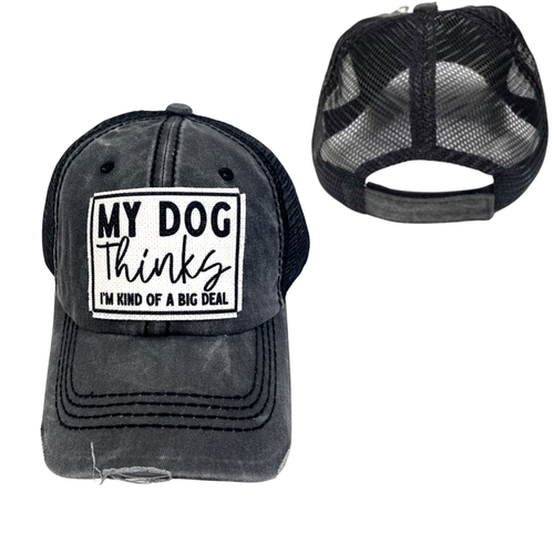 MY DOG THINKS I'M KIND OF A BIG DEAL HATS | DISTRESSED - Dog.Dog.Cat.