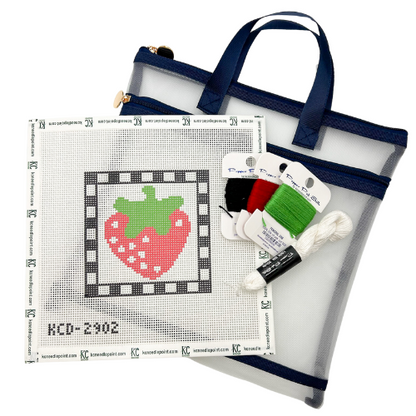 Needlepoint Canvas: Strawberry Square Kit