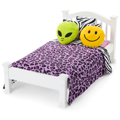 Nicki’s™ Bed & Animal-Print Bedding Set for 18-inch Dolls (Historical Characters)