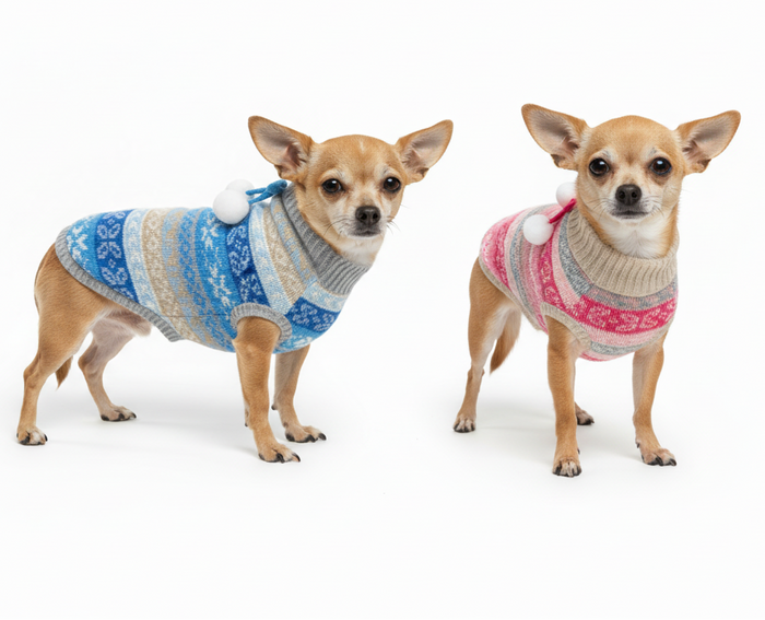 Norwegian Style Sweaters - Blue and Pink