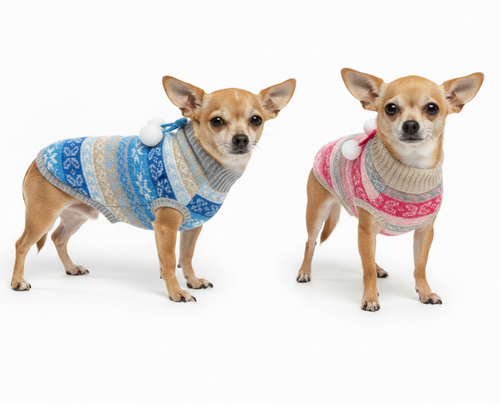 Norwegian Style Sweaters - Blue and Pink