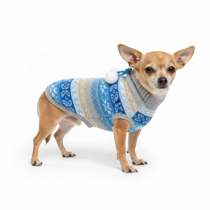 Extra Small Dog in Norwegian Sweater - Side View