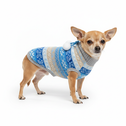 Extra Small Dog in Norwegian Sweater - Side View