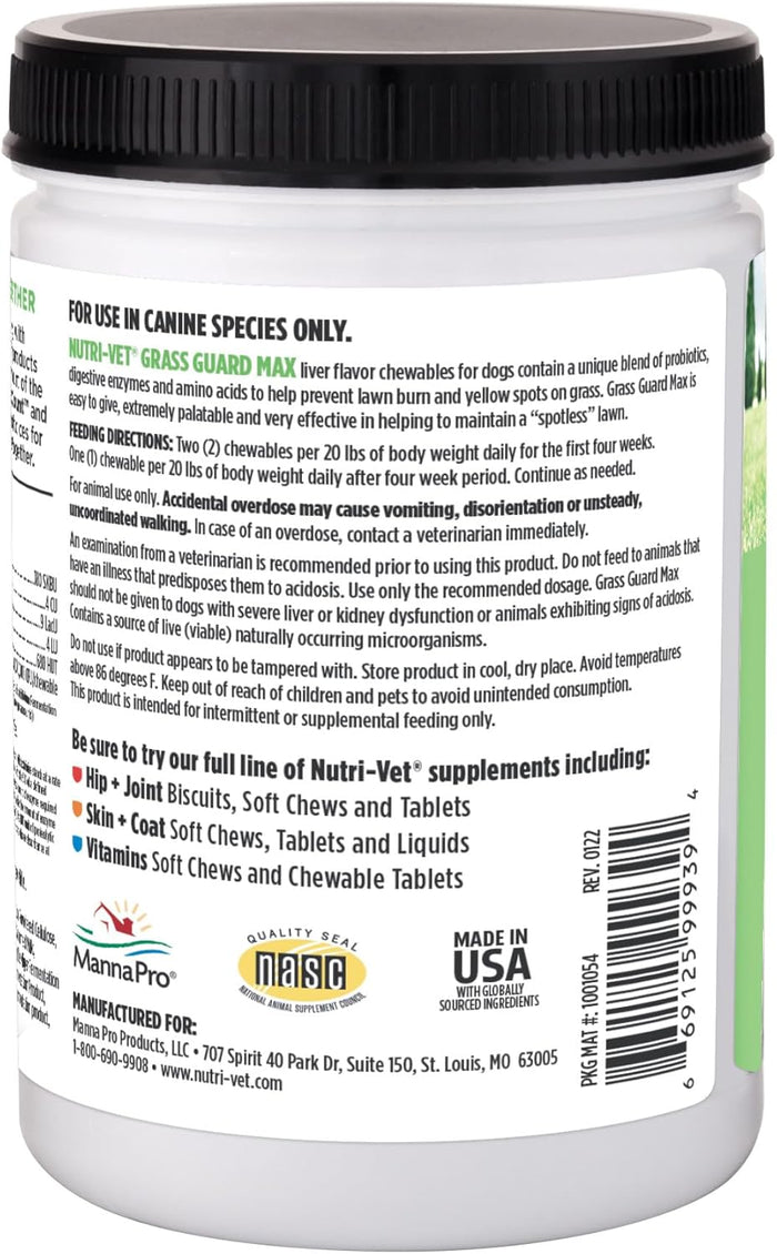 Nutri Vet Grass Guard Max - Helps Stop Lawn Burn - Dog.Dog.Cat.