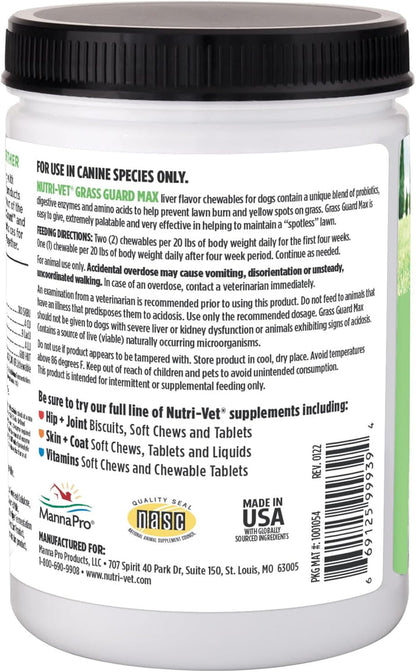 Nutri Vet Grass Guard Max - Helps Stop Lawn Burn - Dog.Dog.Cat.